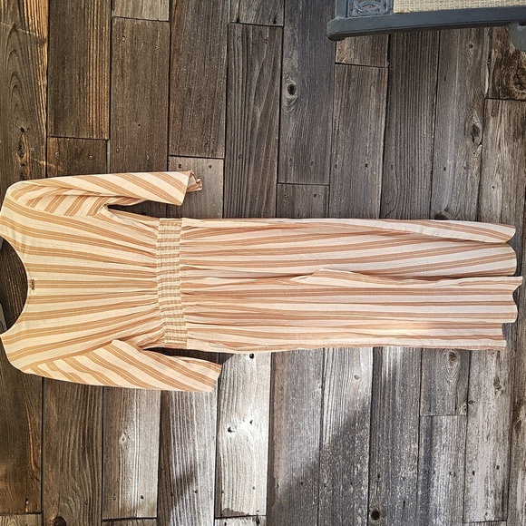 Billabong Striped Jumpsuit With Peach & Cream Stripes Size Small - Picture 10 of 12